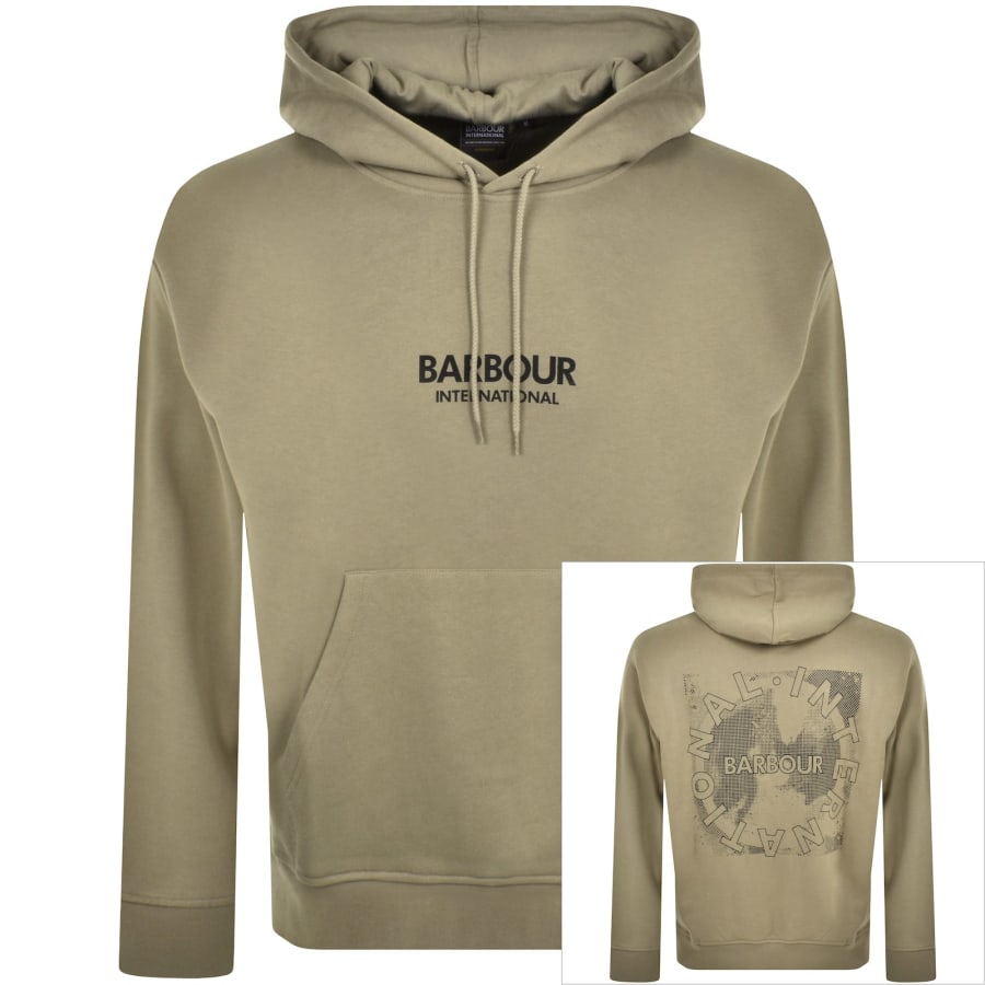Barbour International Logo Hoodie Brown